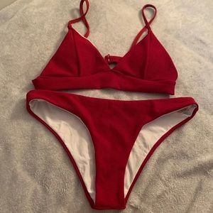 Red and White Bikini